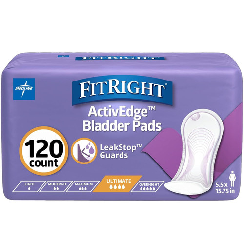 FitRight Incontinence Bladder Control Pads, Ultimate Absorbency, 5.5″ x White
