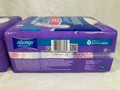 2 x 54 pads~ Always Discreet Moderate Long Absorbency 4 Drop Base Pads