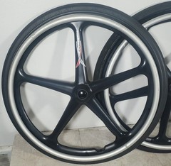 24″ x 1 3/8″ XCORE Solid Flat-Free Quick Release Wheelchair Wheels + Axle Pins