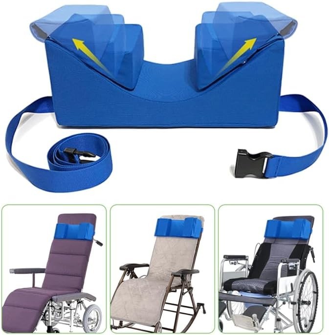 Head/Neck Stabilizer Adjustable Pillow for Sleeping Upright Cradle Blue