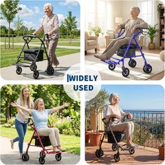 Foldable Wheelchairs with Seat and Foot Pedal Lightweight for Adults 299lb