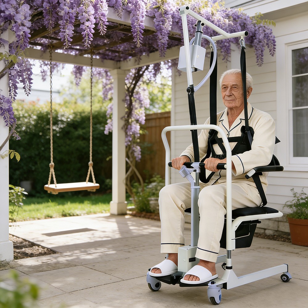 Irtme Electric Patient Lift Transfer Chair with Sling, Home Care Mobility Aid