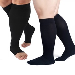 Plus Size Compression Socks Wide Calf for Women&Men Toeless Stocking for Circula