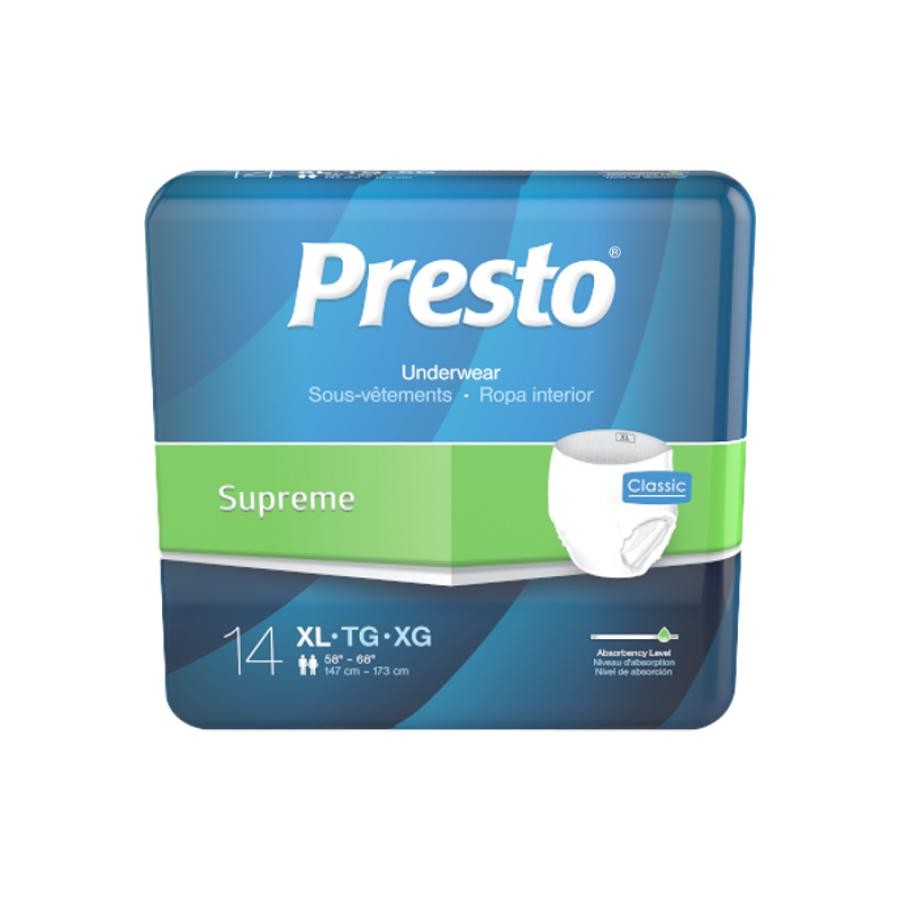 Drylock Presto Supreme Classic Protective Underwear X-Large 58 In-68″ Max Absorb