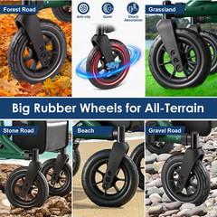 MAXWALK Portable All Terrain Foldable Outdoor Walker 10″ Wheels 300lb Senior USA