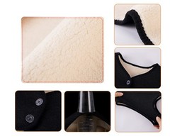 Winter Thermal Fleece Lining Shoulder Warmer Elderly Men Women Large, Black