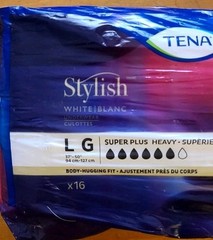TENA Stylish Body Hugging Incontinence Underwear Super Plus Heavy Large 16 Count