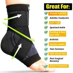 Ankle Brace Support Compression Sleeve Sprained Foot Tendon Pain Relief Wrap Gym