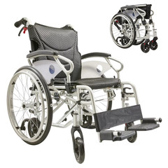 FDA Lightweight 21lb Portable Wheelchair 6-Tire All Terrain for Elderly Disabled