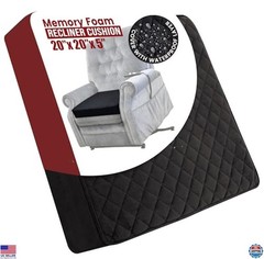 20″x20″x5″ Medium-Soft Memory Foam Recliner Cushion – Washable, Non-Slip Base