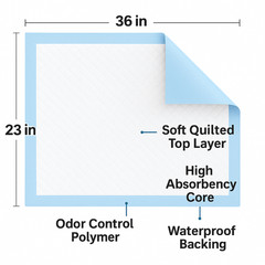 Chux Pads [150-Pads] Underpads 23×36 Puppy Pads | Bed & Pee Pads | Chucks Pads