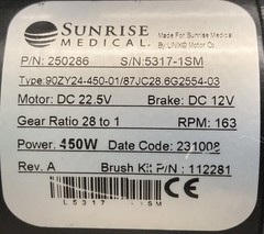 Left & Right Motors for Quickie Q700M Power Wheelchair 250286 / 250287 #L106