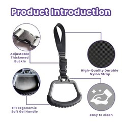 -in-1 Car Assist Handle Kit | Mobility Aids for Getting Out of 2 Black