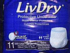 LIVDRY PROTECTIVE UNDERWEAR XXX-LARGE Liv Dry UNISEX Extra Absorb XXXL 11 Diaper