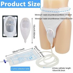 Men’s Wearable Urinal System with 1000ml & 2000ml Bags | Reusable Silicone