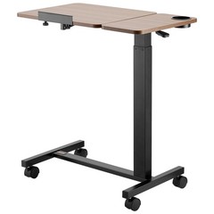 Overbed Table Mobile Bed Side Desk with Flip Desktop Wheels & Cup Holder
