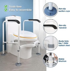 Toilet Safety Rails for Seniors, Adjustable Carbon Steel Frame, 330 Lb | Carb…