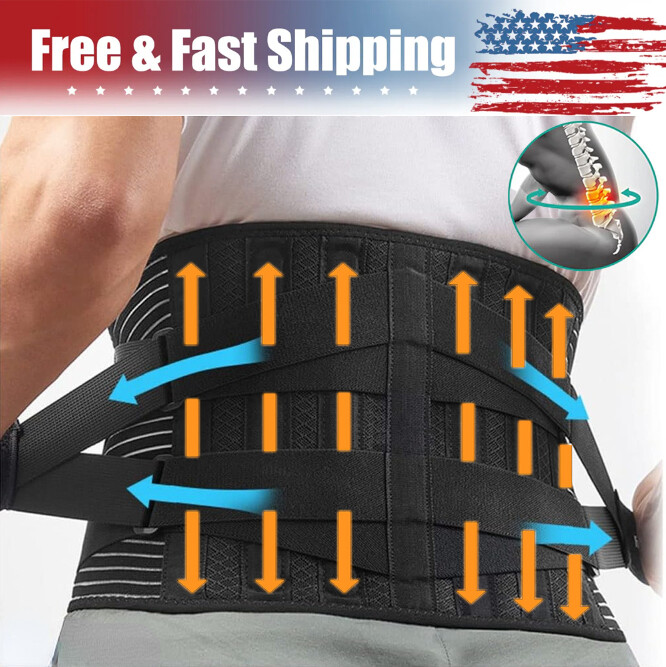 Adjustable Lower Back Brace Lumbar Support Waist Belt For Men Women Pain Relief