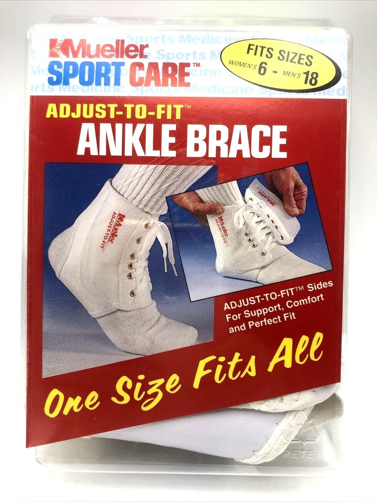 VINTAGE 1998 ANKLE BRACE MUELLER SPORTS MEDICINE ADJUST -TO – FIT PROD. 4572 WHT