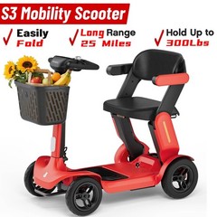 4 Wheel Mobility Scooter for Adults Electric Travel Scooter 300 lbs, 25 Miles US