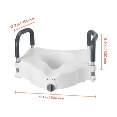 Uimoso Raised Toilet Seat with Arms for Seniors, Adds 5-Inch Height, 300 lbs