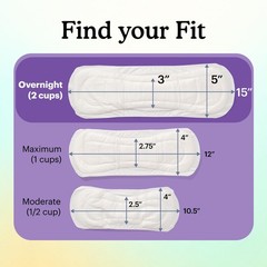 Because Overnight Incontinence Pads for Women 20 (Pack of 1) New Version