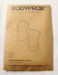 Bodyprox Unisex Adult’s 2 Pack Knee Compression Sleeves BL1 Black Small NWT