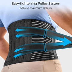 Lower Back Support Brace Adjustable Lumbar Work Belt for Pain Relief Men Women