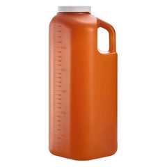 Large Male Urinal with Leak Proof Screw Cap Lid (3000 mL or 101 oz.) Amber Color