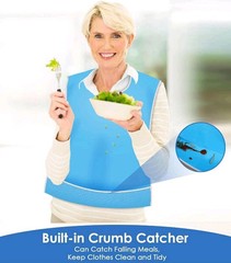 1 Adult Bib Reusable PVC Plastic Wipeable Bib