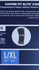 2/Pack Copper Fit Elite Air Breathable Compression Knee Sleeve L/XL (16″-20″)
