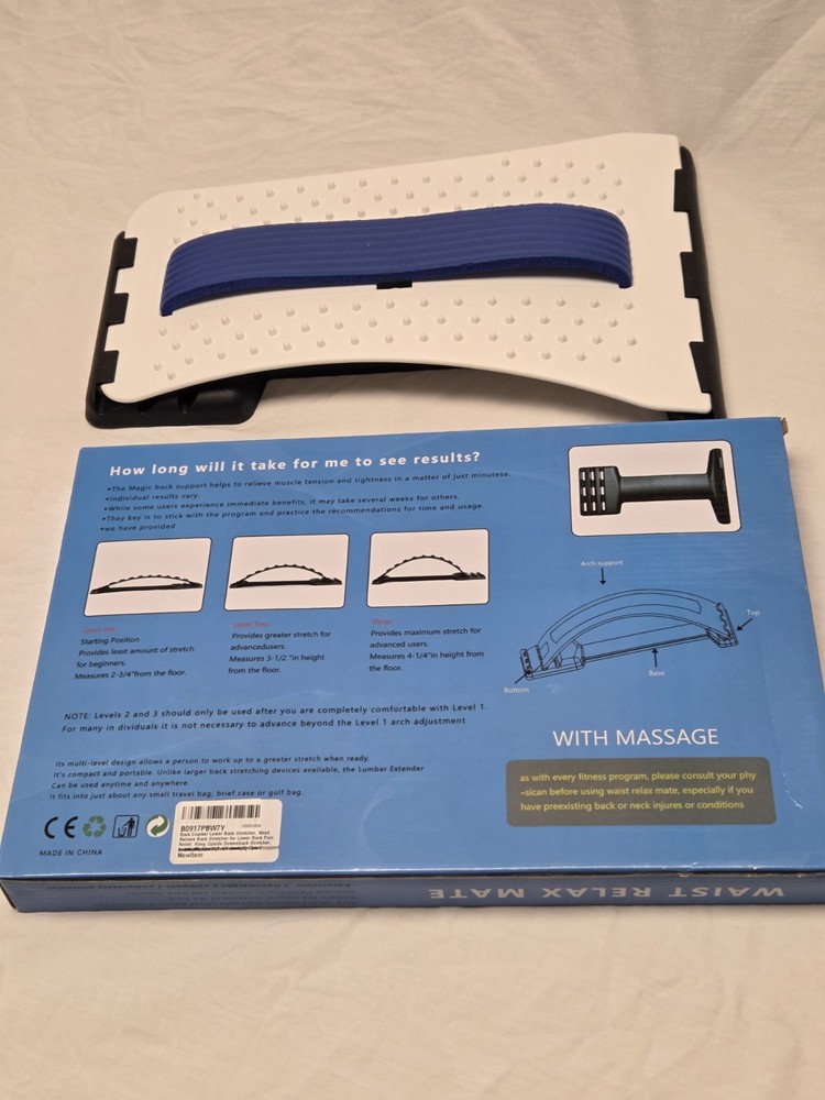 Waist Relax Mate Back Massager Stretching Device Pain Relief Lumbar Support Mat