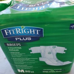 FitRight Ultra Adult Diapers, Disposable Incontinence Briefs, size Med. 32-42 in