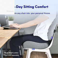 Cushion Lab Memory Foam Seat Cushion Office Chair Coccyx Sciatica Hip Pain Black