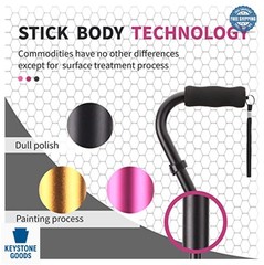 Adjustable Folding Walking Cane for Seniors Black Aluminum 29 to 37 Inch Heavy