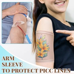 4 Pcs PICC Line Cover Sleeve PICC Upper Arm Cover Soft Breathable Elastic Lin…