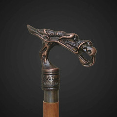 Vintage Horse Head Handle Walking Cane Antique Brass Finish Decorative Collectib