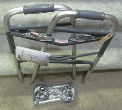 Lumex Dual-Release Folding Aluminum Walker w/Wheels (New)