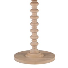 Powell Tarkin Round Natural Wood Turned Spindle Pedestal Side Accent Table
