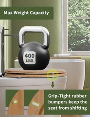 Round Bamboo Toilet Seat with Zinc Alloy Hinges, Easy to Install also Easy to…