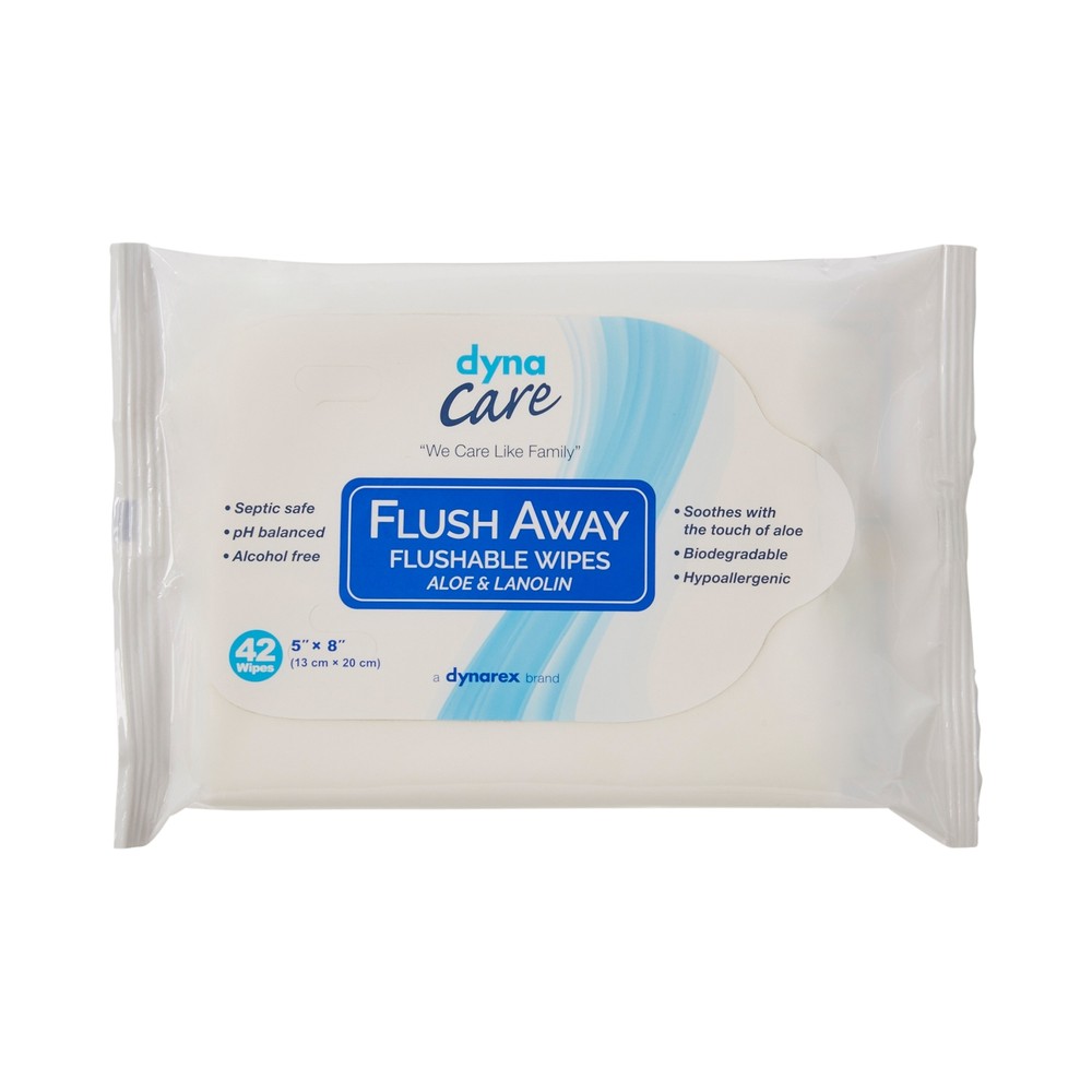 Flush Away Flushable Wipe or Washcloth 5 X 8″ Alcohol Free 1324 1 Pack 42 Wipes