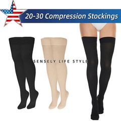 Black / Beige Compression Stockings Women 20-30 Mmhg Socks Comfort for Workout