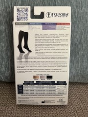 Truform Leg Health Compression Stockings 20-30 mmHg Closed Toe Lg Black Firm