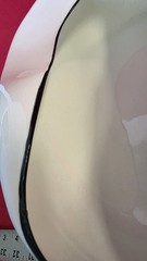 Vintage 1940s Jones Relax White Black Edge Porcelain Enamel Metal Bed Pan