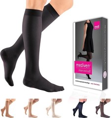 medi Sheer & Soft for Women, 8-15 mmHg, Calf High Compression Stockings,…