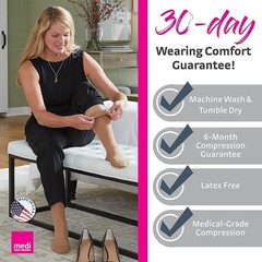 medi Sheer & Soft for Women, 8-15 mmHg, Calf High Compression Stockings,…