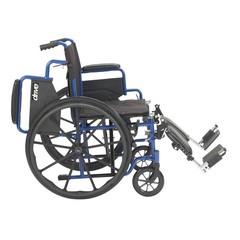 Wheelchair Flip Back Desk Arms and Elevating Leg Rests, 20″ Seat, Steel Frame