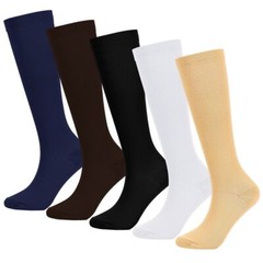 Womens Mens Compression Socks Stockings Knee High Medical Solid S/M L/XL 2XL