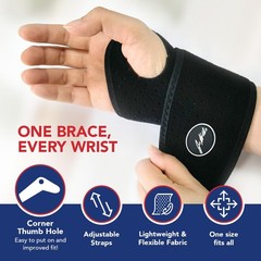 Wrist Compression Sleeve Adjustable Hand Brace Support for Arthritis Pain Relief