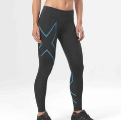 GREAT SAVINGS || 2XU Ice Mid Rise Womens Compression Long Tights – Black/Ice Blu